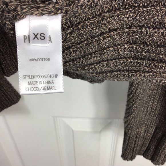 Pistola Drea Brown Ribbed Sweater Women Size XS V Neck Chunky Knit - Picture 4 of 5